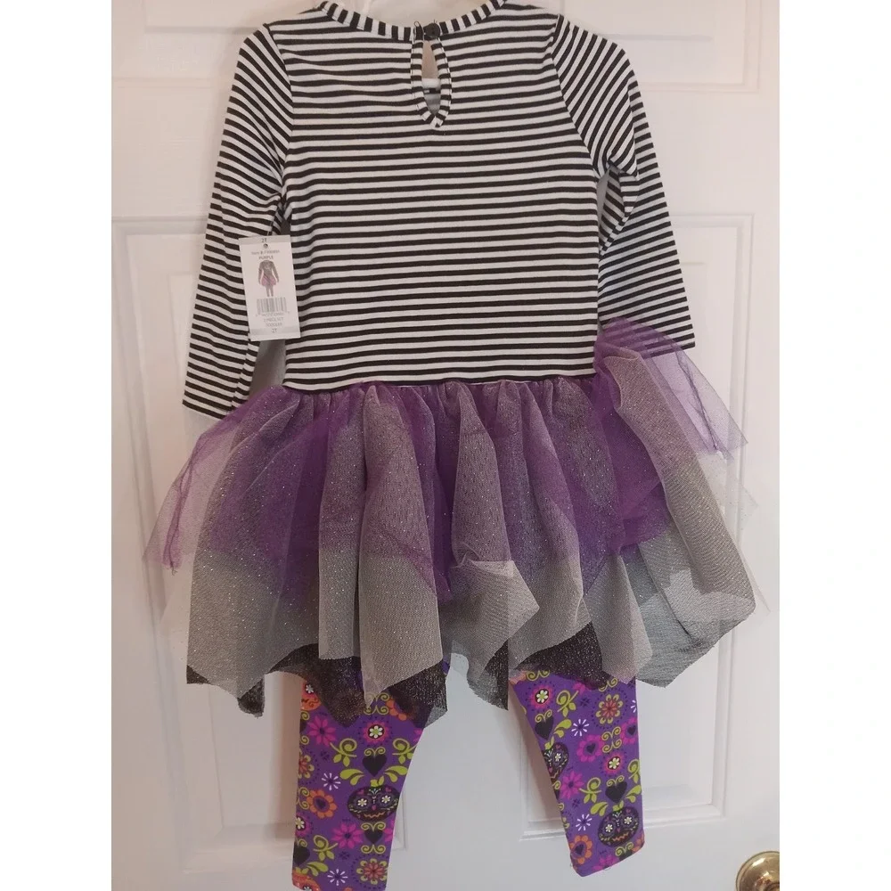 NEW! GIRLS EMILY‎ ROSE 2 PIECE HALLOWEEN LONG SLEEVE TUTU TOP & PANT SET! Sz 2T
